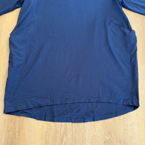 Minibee Linen Blend Blue Long Sleeve Tunic with Pockets 2X Lagenlook Boho NWT - Picture 7 of 12